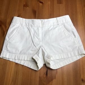 J. CREW White Chinos Flat Front Shorts size 0